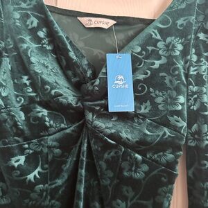 Cupshe Green Floral Long Sleeve Dress